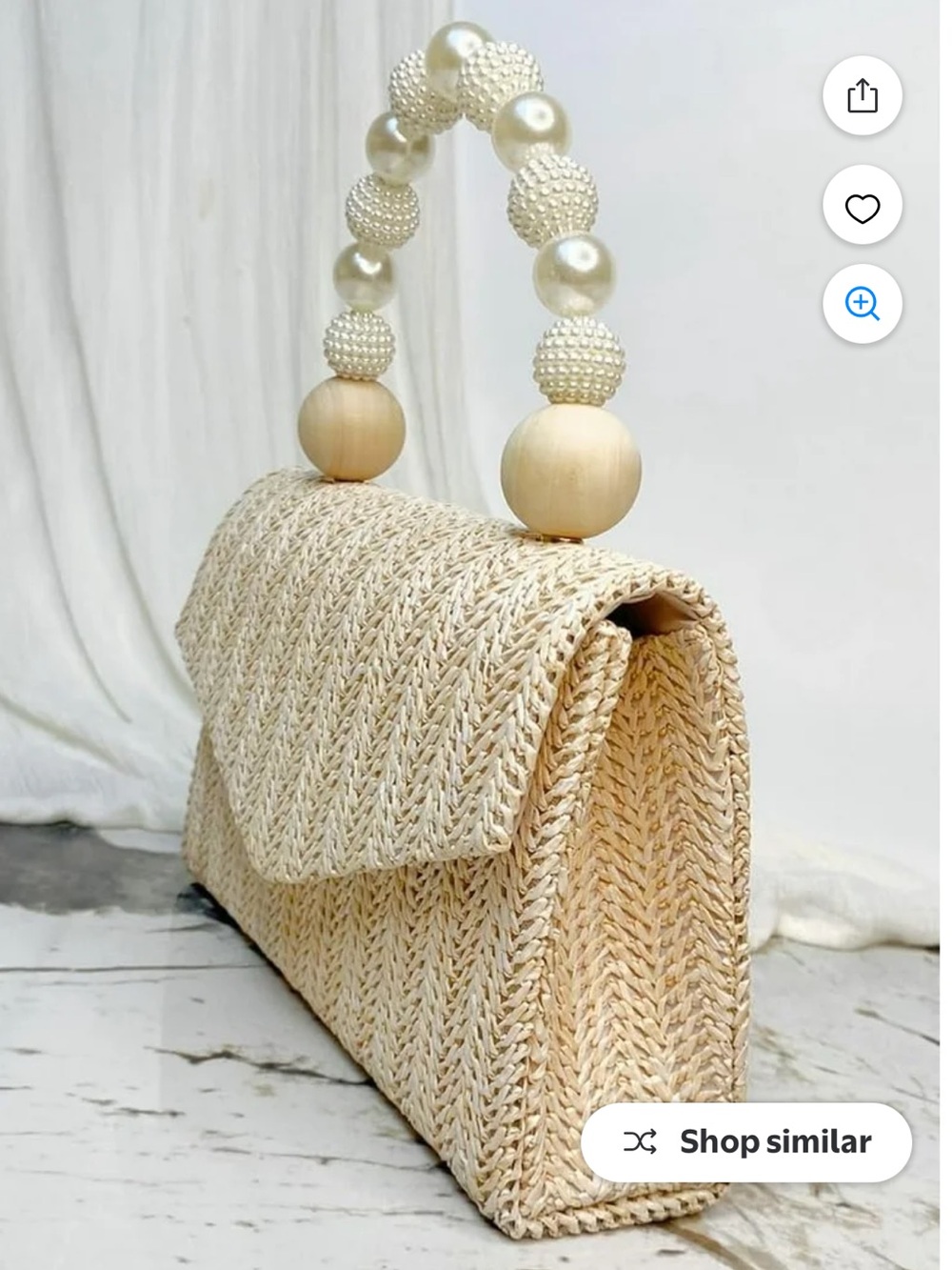 Azazie - NWT Wicker Pearl Handbag - Picture 2 of 3